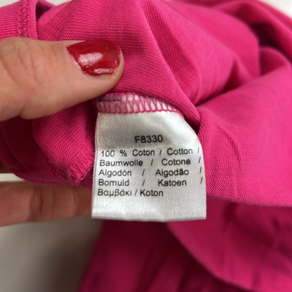 Lacoste women’s pink V neck shirt cotton 40 L56-26 - Picture 6 of 6